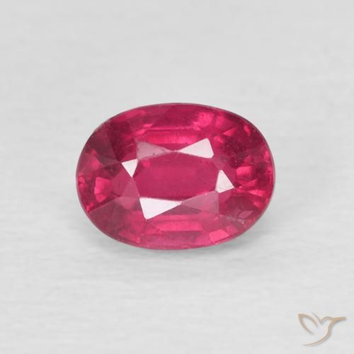 1.37ct 자연스러운 라이트 레드 루비, 타원형, VS