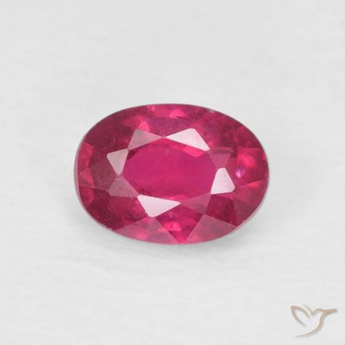 1.22ct 자연스러운 딥 레드 핑크 루비, 타원형, VS