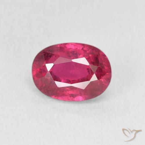 1.33ct 자연스러운 분홍빛이 도는 빨강 루비, 타원형, VS