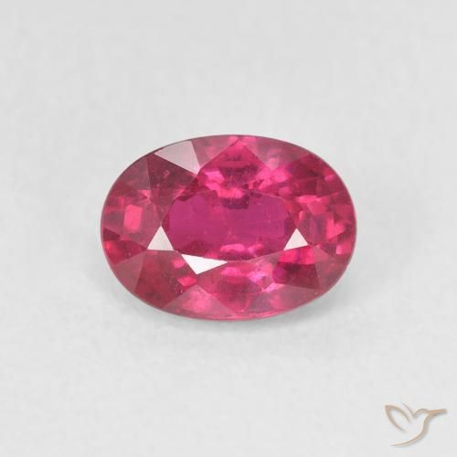 1.19ct 자연스러운 분홍빛이 도는 빨강 루비, 타원형, VS