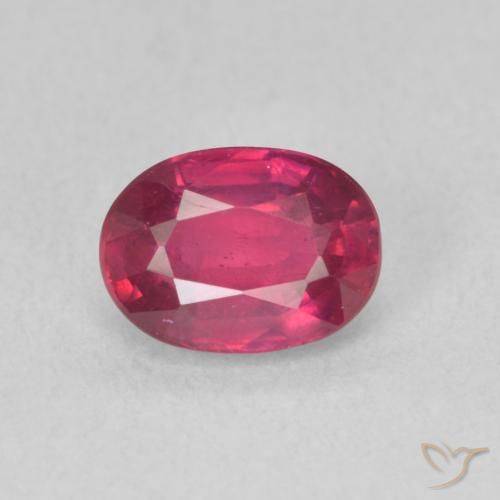 1.25ct 자연스러운 라이트 레드 루비, 타원형, VS