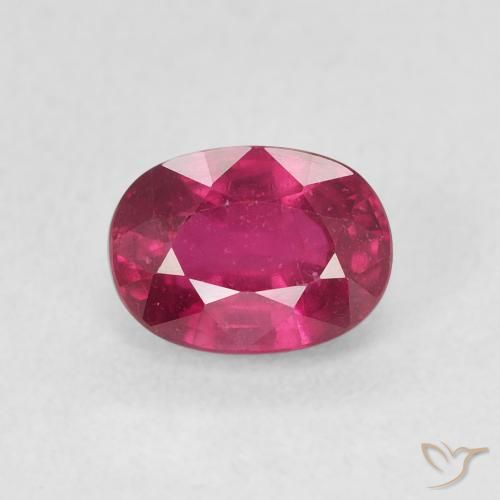 1.46ct 자연스러운 분홍빛이 도는 빨강 루비, 타원형, VS