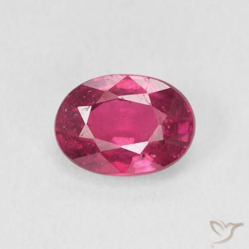 1.23ct 자연스러운 분홍빛이 도는 빨강 루비, 타원형, VS