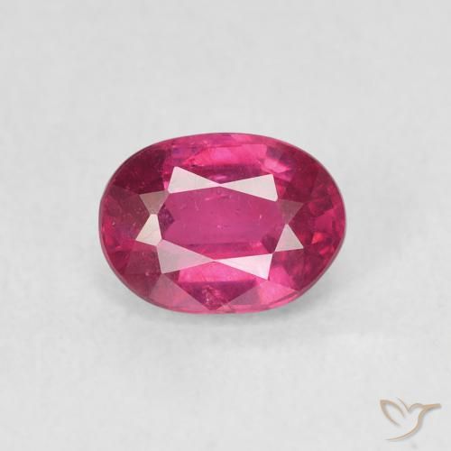 1.17ct 자연스러운 분홍빛이 도는 빨강 루비, 타원형, VS