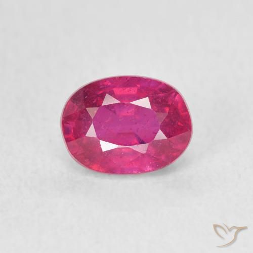 1.34ct 자연스러운 라이트 레드 루비, 타원형, VS