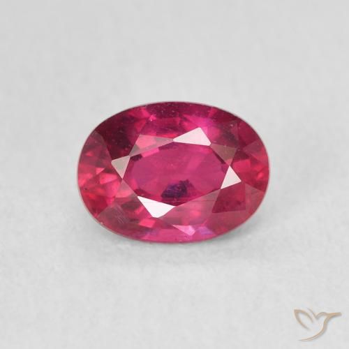 1.24ct 자연스러운 미디엄 레드 루비, 타원형, VS