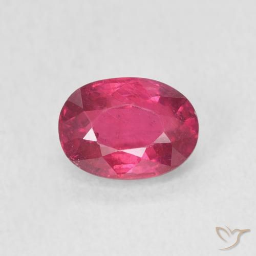 1.26ct 자연스러운 분홍빛이 도는 빨강 루비, 타원형, VS