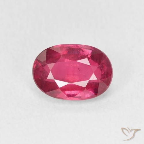 1.27ct 자연스러운 미디엄 레드 루비, 타원형, VS
