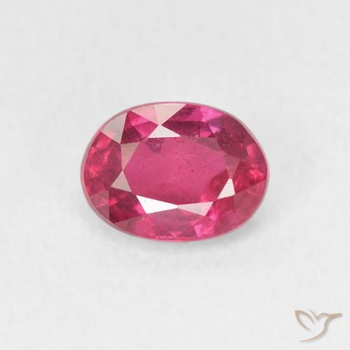 1.14ct 자연스러운 라이트 레드 루비, 타원형, VS