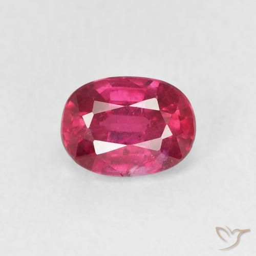 1.25ct 자연스러운 라이트 레드 루비, 타원형, VS