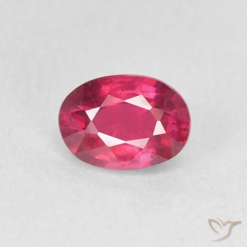 1.27ct 자연스러운 딥 레드 핑크 루비, 타원형, VS
