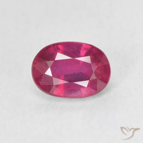 1.42ct 자연스러운 라이트 레드 루비, 타원형, VS