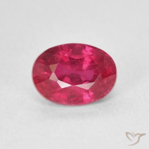 1.45ct 자연스러운 미디엄 레드 루비, 타원형, VS
