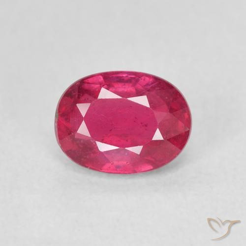 1.18ct 자연스러운 붉은빛이 도는 핑크 루비, 타원형, VS