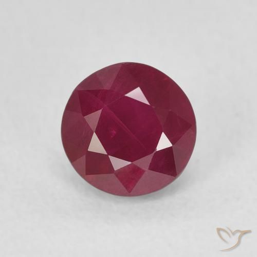 1.13ct 자연스러운 딥 레드 루비, 둥근, VS-SI