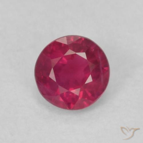 0.20ct 자연스러운 Medium Dark-Red 루비, 둥근, VS
