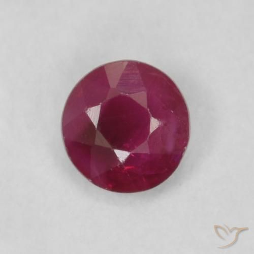 0.18ct 자연스러운 다크 레드 루비, 둥근, VS