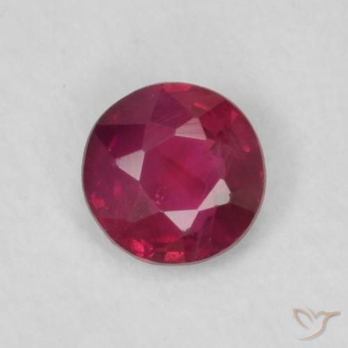 0.15ct 자연스러운 분홍빛이 도는 빨강 루비, 둥근, VS