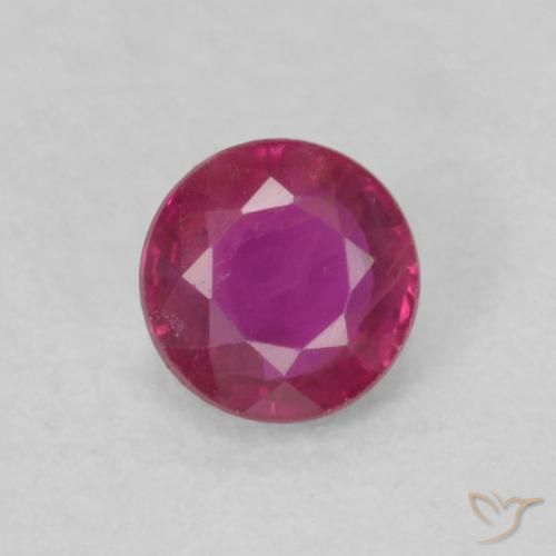 0.20ct 자연스러운 분홍빛이 도는 빨강 루비, 둥근, VS