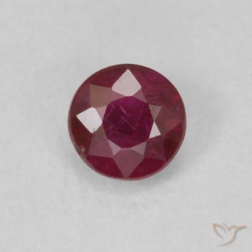 0.32ct 자연스러운 다크 레드 루비, 둥근, VS