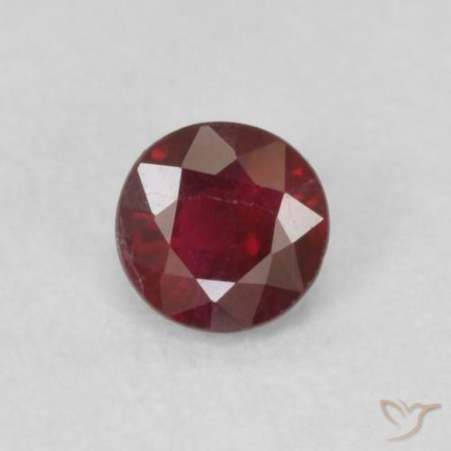 0.30ct 자연스러운 와인 레드 루비, 둥근, SI