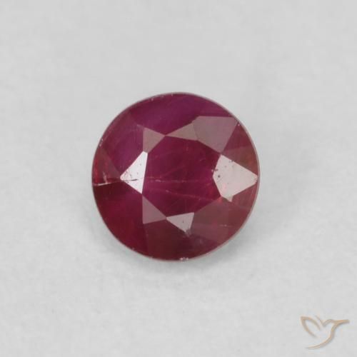 0.28ct 자연스러운 딥 레드 루비, 둥근, SI