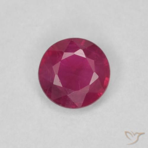 0.24ct 자연스러운 분홍빛이 도는 빨강 루비, 둥근, SI