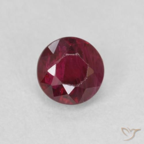 0.33ct 자연스러운 와인 레드 루비, 둥근, VS