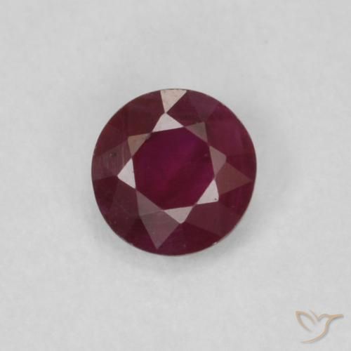 0.25ct 자연스러운 와인 레드 루비, 둥근, VS