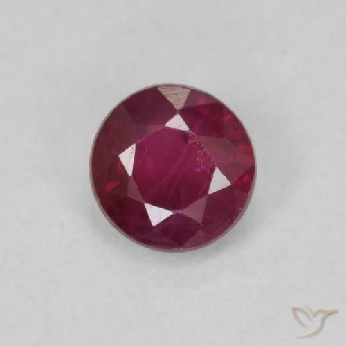 0.32ct 자연스러운 다크 레드 루비, 둥근, VS