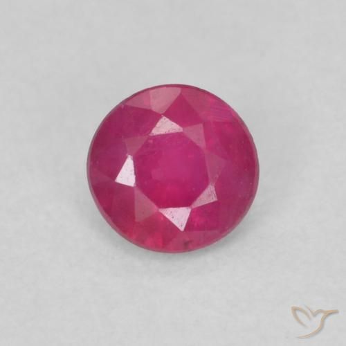 0.29ct 자연스러운 분홍빛이 도는 빨강 루비, 둥근, VS