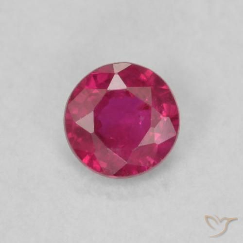 0.17ct 자연스러운 분홍빛이 도는 빨강 루비, 둥근, VS
