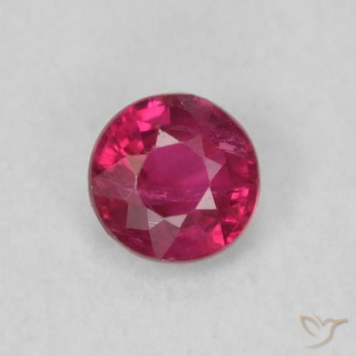 0.20ct 자연스러운 분홍빛이 도는 빨강 루비, 둥근, VS