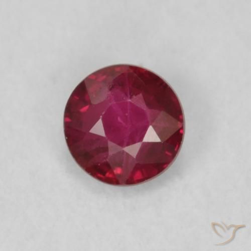 0.20ct 자연스러운 딥 레드 루비, 둥근, VS