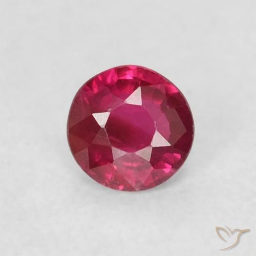 0.19ct 자연스러운 Medium Dark-Red 루비, 둥근, VS