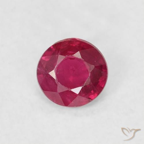 0.18ct 자연스러운 분홍빛이 도는 빨강 루비, 둥근, VS-SI