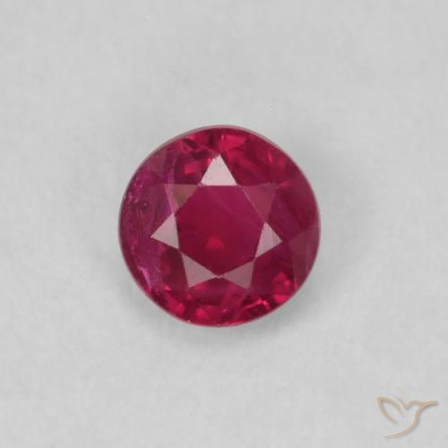 0.21ct 자연스러운 Medium Dark-Red 루비, 둥근, VS