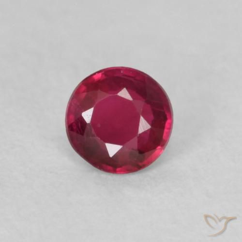 0.17ct 자연스러운 분홍빛이 도는 빨강 루비, 둥근, VS