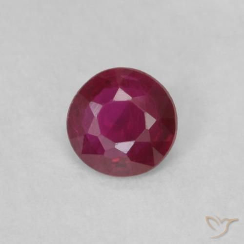 0.17ct 자연스러운 다크 레드 루비, 둥근, VS