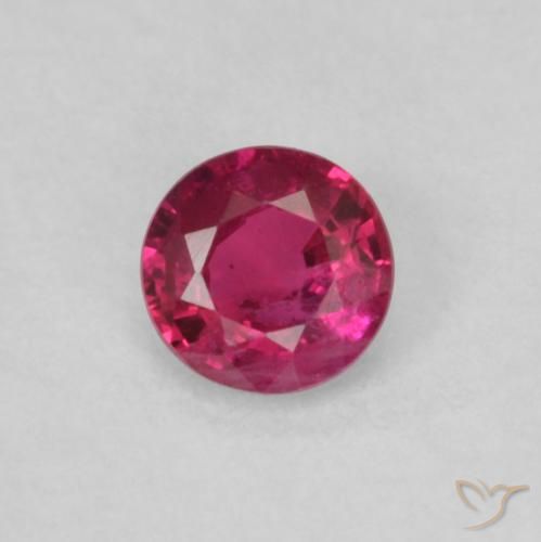 0.21ct 자연스러운 붉은빛이 도는 핑크 루비, 둥근, VS