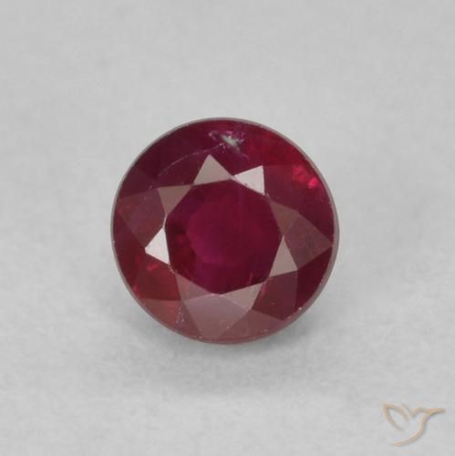 0.36ct 자연스러운 딥 레드 루비, 둥근, SI