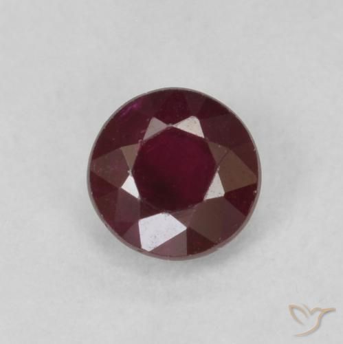 0.30ct 자연스러운 와인 레드 루비, 둥근, SI