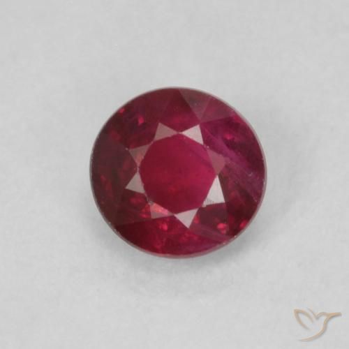 0.31ct 자연스러운 미디엄 레드 루비, 둥근, SI