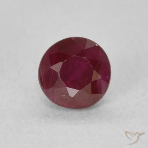0.35ct 자연스러운 와인 레드 루비, 둥근, SI