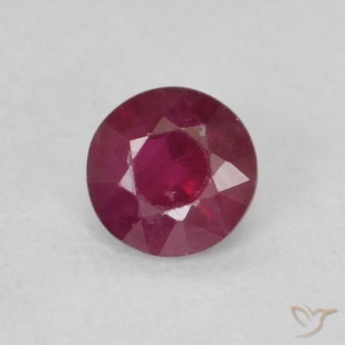 0.28ct 자연스러운 딥 레드 루비, 둥근, SI