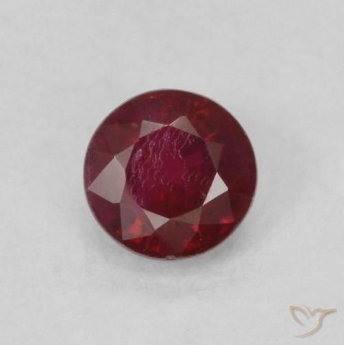 0.31ct 자연스러운 딥 레드 루비, 둥근, SI