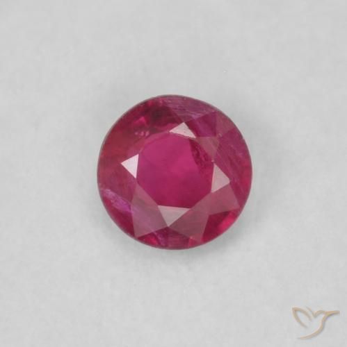0.17ct 자연스러운 분홍빛이 도는 빨강 루비, 둥근, VS