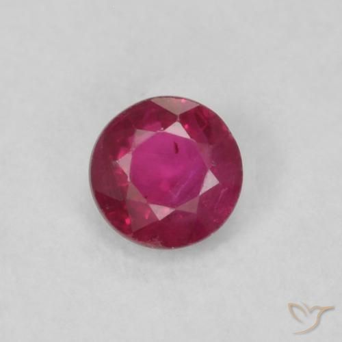0.20ct 자연스러운 분홍빛이 도는 빨강 루비, 둥근, VS