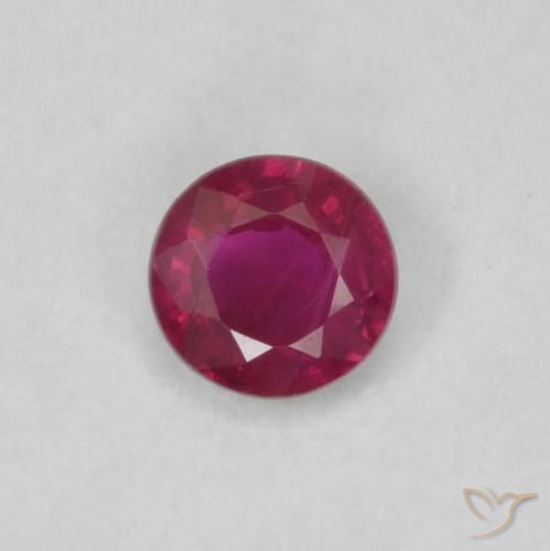 0.18ct 자연스러운 딥 와인 레드 루비, 둥근, VS