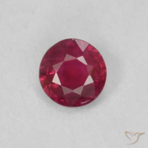 0.17ct 자연스러운 와인 레드 루비, 둥근, VS